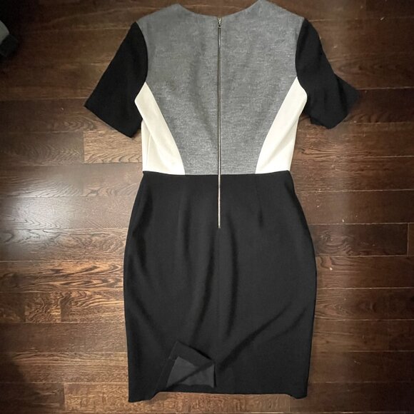 Judith and Charles wool blend Gray/Black/Cream dress-Size 10 - Picture 4 of 12